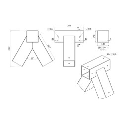 Rohová spojka na hojdačku pre hranol 100x100mm, pozink Rohová spojka na hojdačku pre hranol 100x100mm, pozink